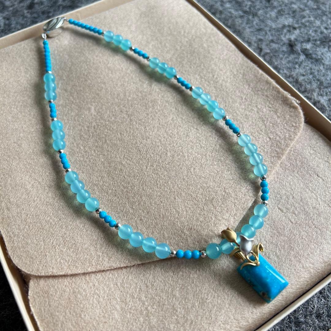 希少品✨ ターコイズペンダント カルドドニー K18 アクセサリー 10